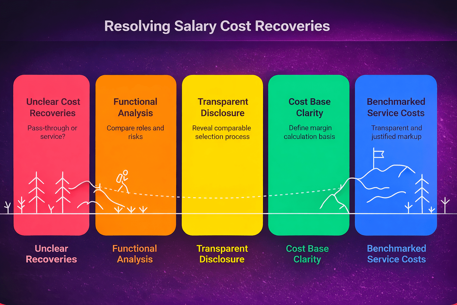 Five-step sequential process for determining proper treatment of salary cost recoveries