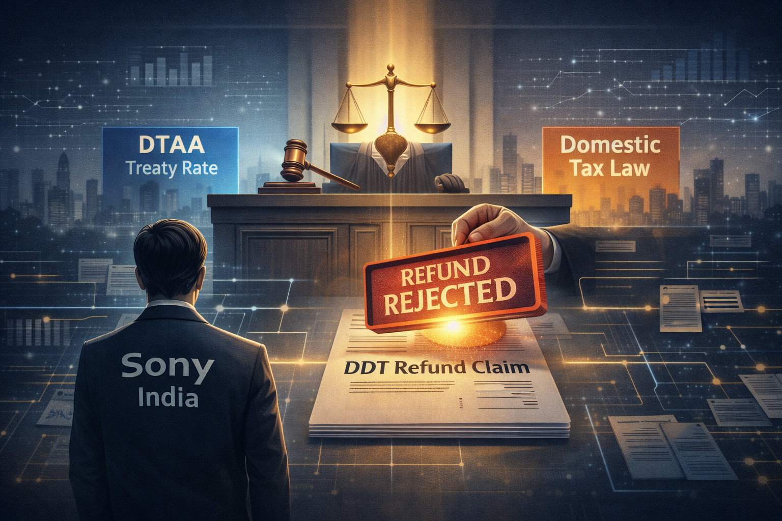Sony India DDT refund rejected showing tax tribunal ruling on dividend distribution tax and DTAA conflict
