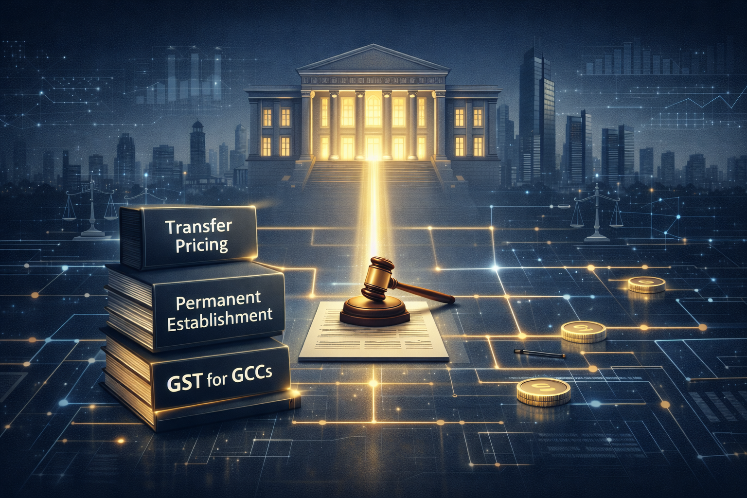 Judicial precedents on GCC tax issues in India showing transfer pricing, permanent establishment and GST disputes